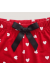 Viskon Kırmızı Kalpli Desenli Kadın Pijama Altı - Tam Boy Görünümü | Linay Butik Kadın Ev Giyimi